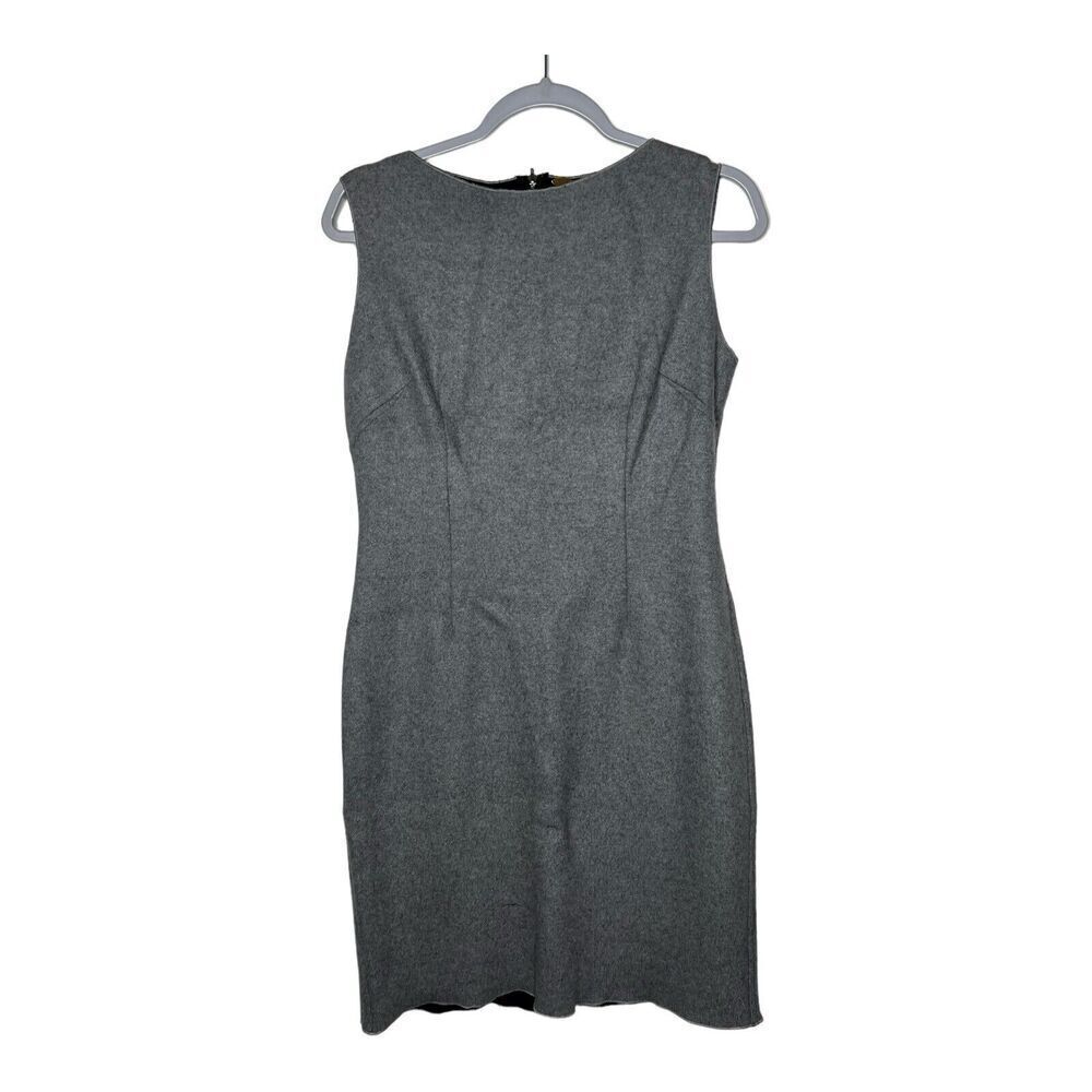 Lela Rose Cashmere Sheath Dress Womens‎ Size 6 Reversible Minimalist Career Gray